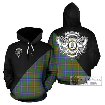 Strang of Balkaskie Tartan Hoodie with Family Crest and Military Logo Style