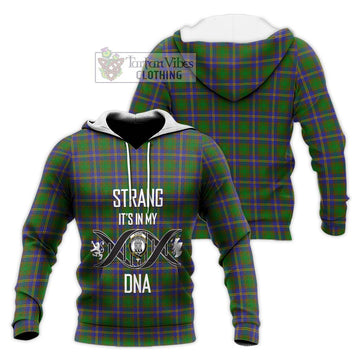 Strang of Balkaskie Tartan Knitted Hoodie with Family Crest DNA In Me Style