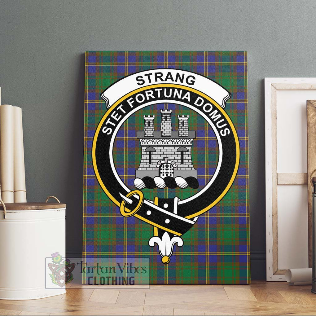 Strang of Balkaskie Tartan Canvas Print Wall Art with Family Crest Without Frame - Tartan Vibes Clothing