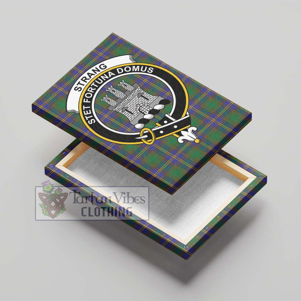 Strang of Balkaskie Tartan Canvas Print Wall Art with Family Crest - Tartan Vibes Clothing