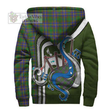 Strang of Balkaskie Tartan Sherpa Hoodie with Epic Bagpipe Style