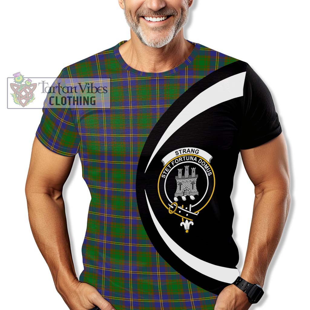 Tartan Vibes Clothing Strang of Balkaskie Tartan T-Shirt with Family Crest Circle Style