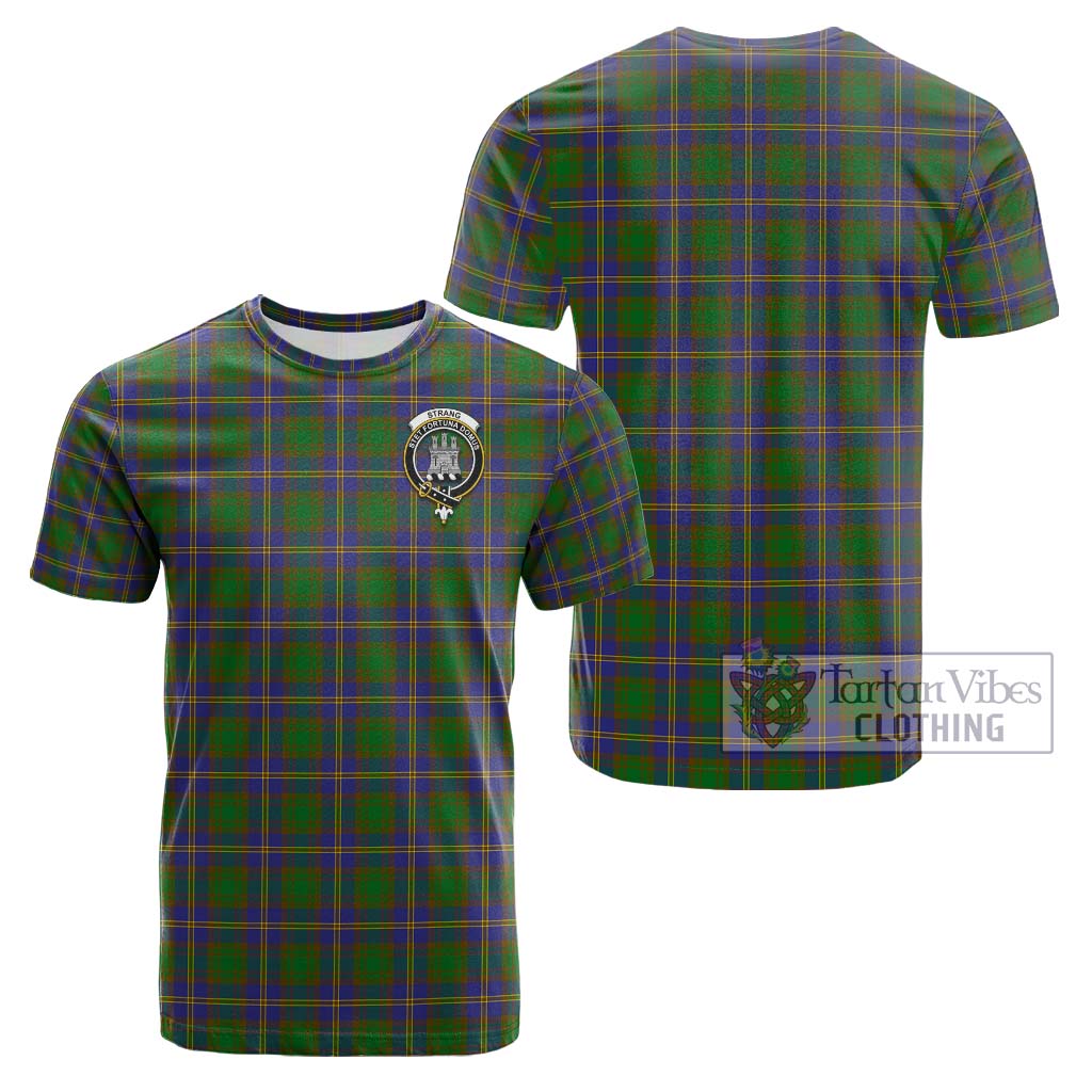 Tartan Vibes Clothing Strang of Balkaskie Tartan Cotton T-Shirt with Family Crest