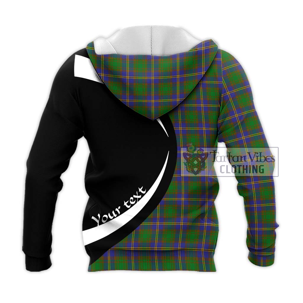 Strang of Balkaskie Tartan Knitted Hoodie with Family Crest Circle Style - Tartan Vibes Clothing