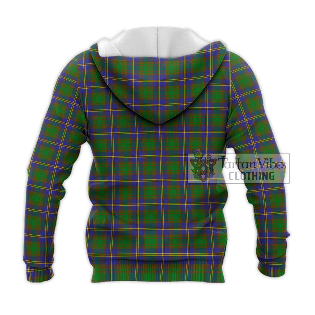 Strang of Balkaskie Tartan Knitted Hoodie with Family Crest DNA In Me Style - Tartanvibesclothing Shop