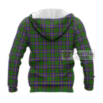 Strang of Balkaskie Tartan Knitted Hoodie with Family Crest DNA In Me Style