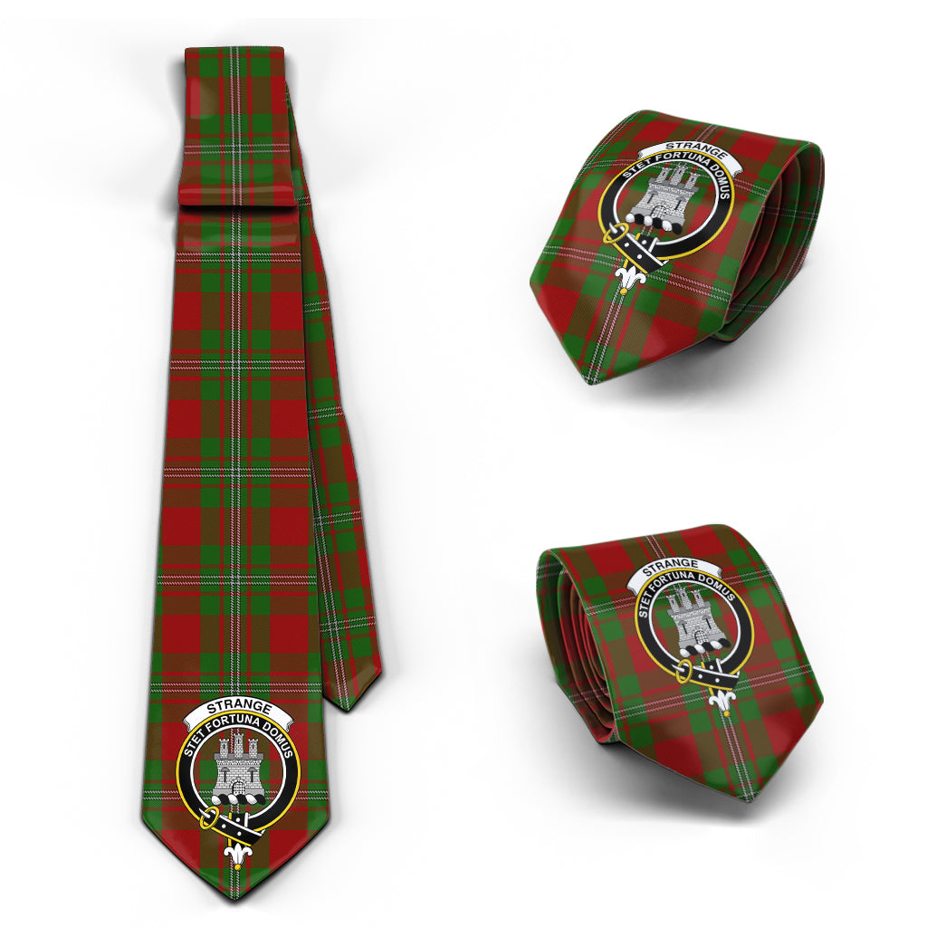 Strange (Strang) Tartan Classic Necktie with Family Crest Necktie One Size - Tartan Vibes Clothing