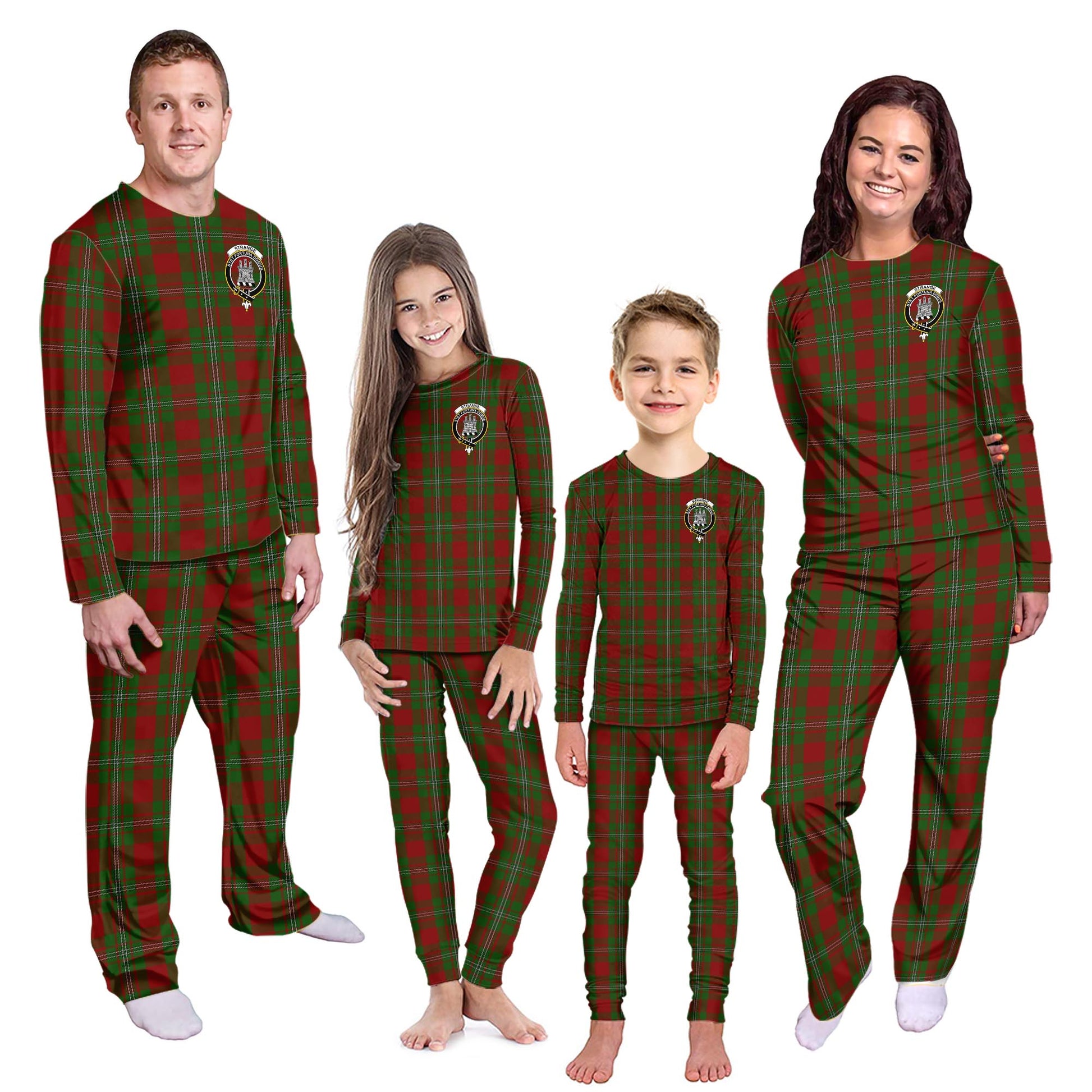 Strange Tartan Pajamas Family Set with Family Crest - Tartanvibesclothing