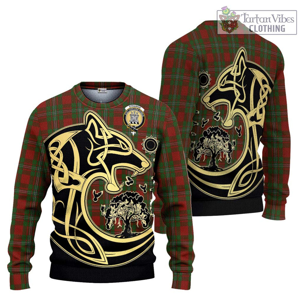 Strange (Strang) Tartan Knitted Sweater with Family Crest Celtic Wolf Style Unisex - Tartan Vibes Clothing