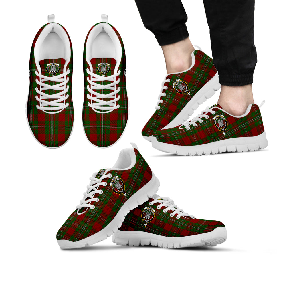 Strange (Strang) Tartan Sneakers with Family Crest Kid's Sneakers - Tartan Vibes Clothing