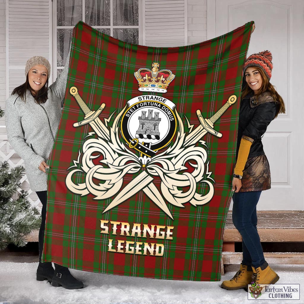 Tartan Vibes Clothing Strange Tartan Blanket with Clan Crest and the Golden Sword of Courageous Legacy