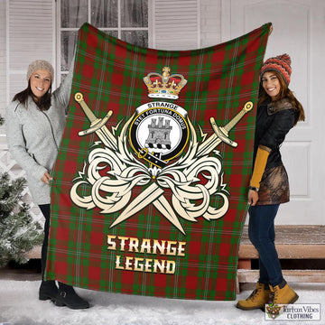 Strange (Strang) Tartan Blanket with Clan Crest and the Golden Sword of Courageous Legacy