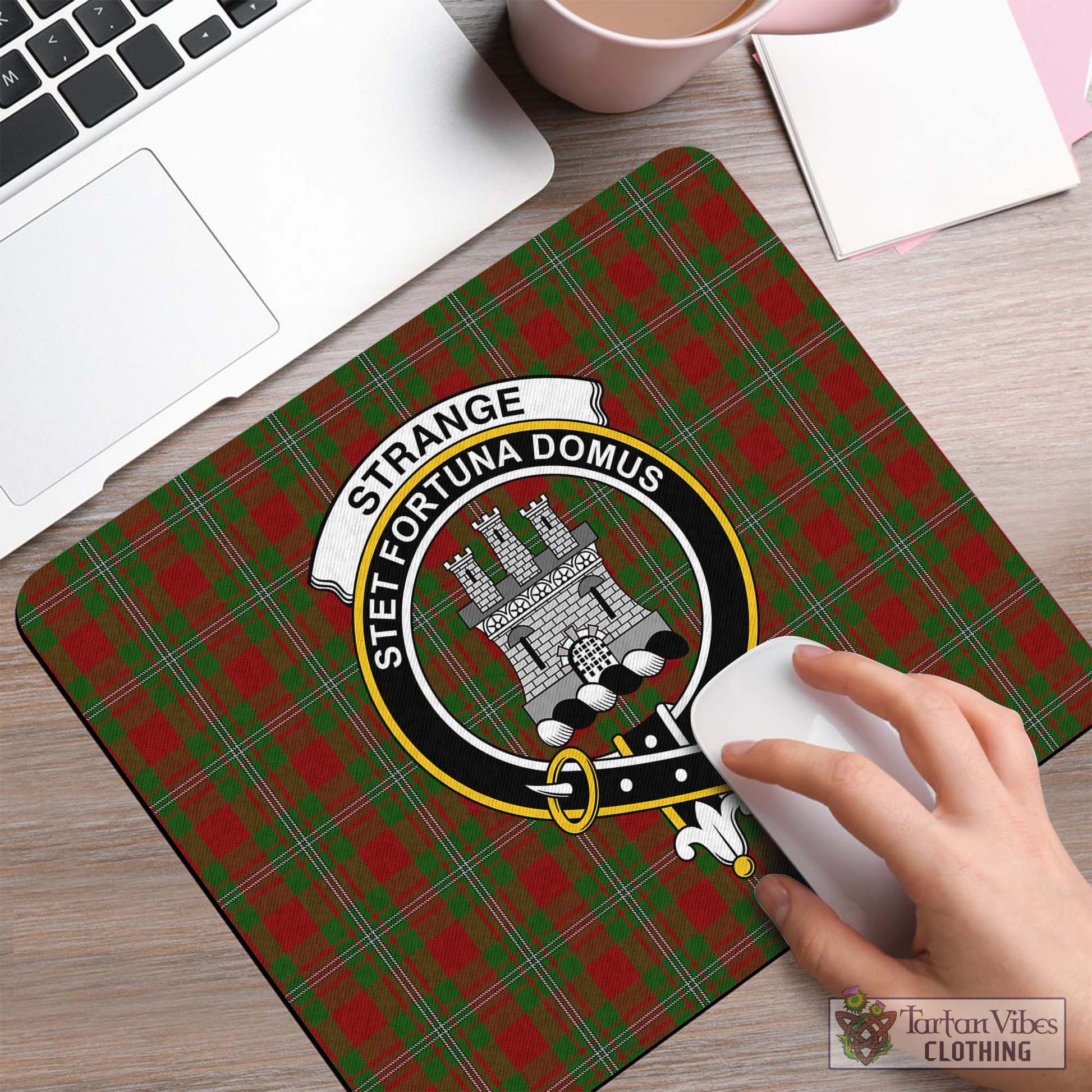 Tartan Vibes Clothing Strange Tartan Mouse Pad with Family Crest