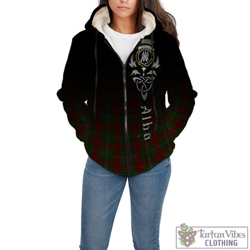 Strange (Strang) Tartan Sherpa Hoodie Featuring Alba Gu Brath Family Crest Celtic Inspired