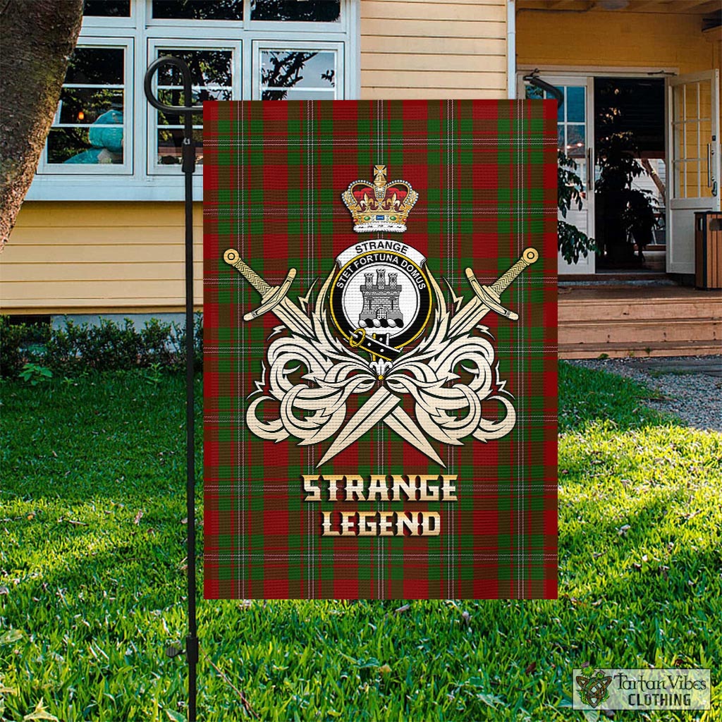 Tartan Vibes Clothing Strange Tartan Flag with Clan Crest and the Golden Sword of Courageous Legacy