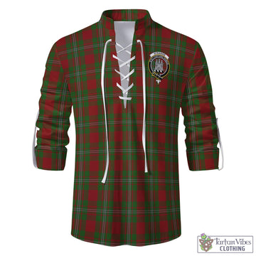 Strange Tartan Men's Scottish Traditional Jacobite Ghillie Kilt Shirt with Family Crest