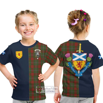 Strange (Strang) Tartan Kid T-Shirt Alba with Scottish Lion Royal Arm Half Style - Tartan Vibes Clothing