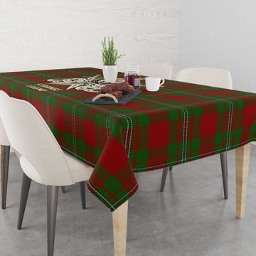 Strange (Strang) Tartan Tablecloth with Clan Crest and the Golden Sword of Courageous Legacy