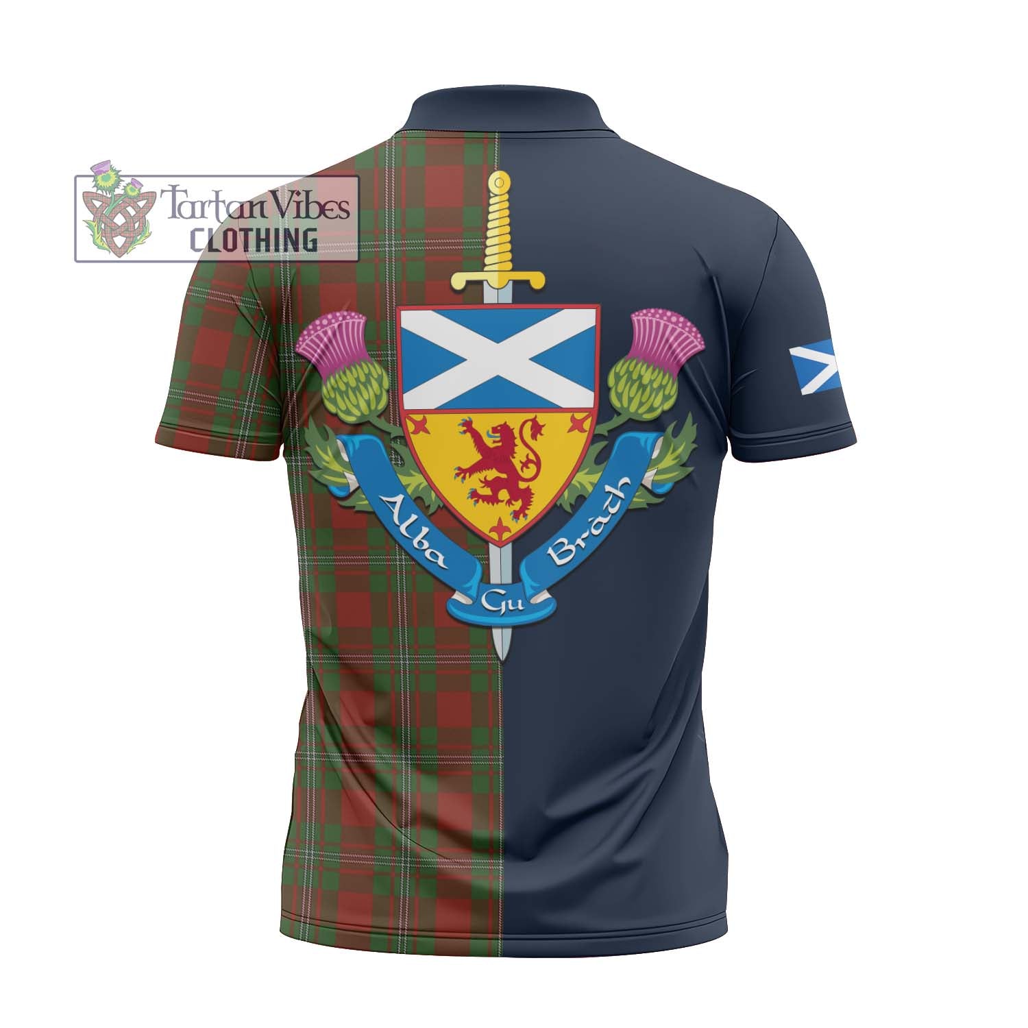 Tartan Vibes Clothing Strange Tartan Zipper Polo Shirt with Scottish Lion Royal Arm Half Style