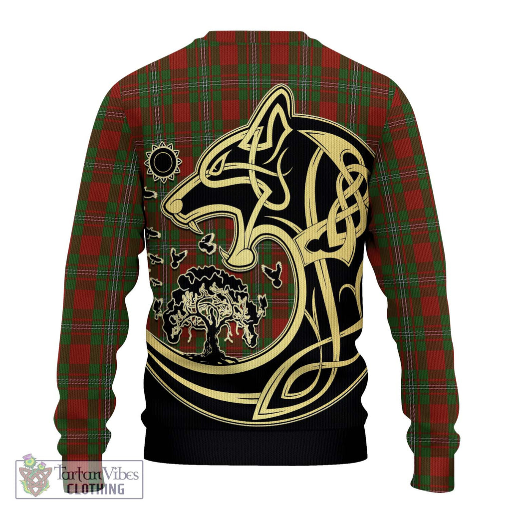 Strange (Strang) Tartan Knitted Sweater with Family Crest Celtic Wolf Style - Tartan Vibes Clothing