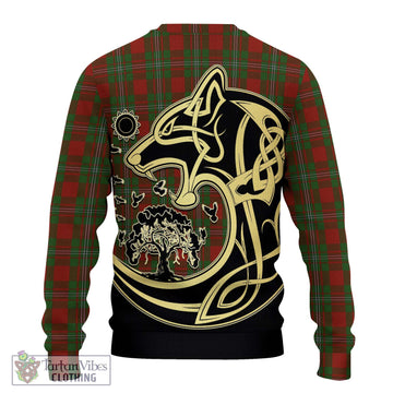 Strange (Strang) Tartan Knitted Sweater with Family Crest Celtic Wolf Style