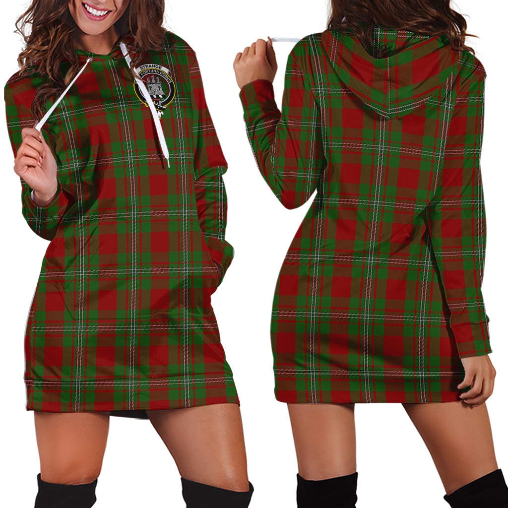 Strange (Strang) Tartan Hoodie Dress with Family Crest - Tartan Vibes Clothing