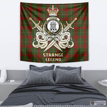 Strange (Strang) Tartan Tapestry with Clan Crest and the Golden Sword of Courageous Legacy