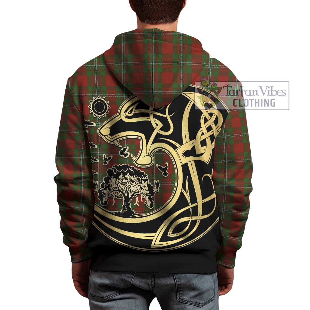 Tartan Vibes Clothing Strange Tartan Hoodie with Family Crest Celtic Wolf Style