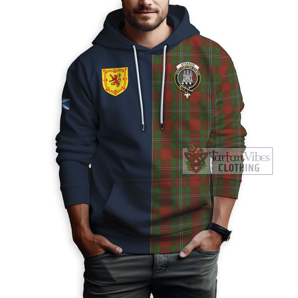 Tartan Vibes Clothing Strange Tartan Hoodie with Scottish Lion Royal Arm Half Style