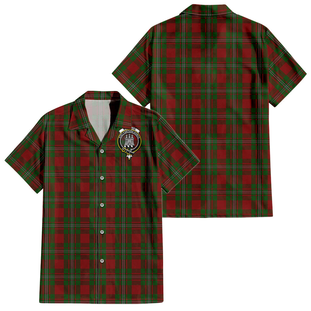 strange-tartan-short-sleeve-button-down-shirt-with-family-crest