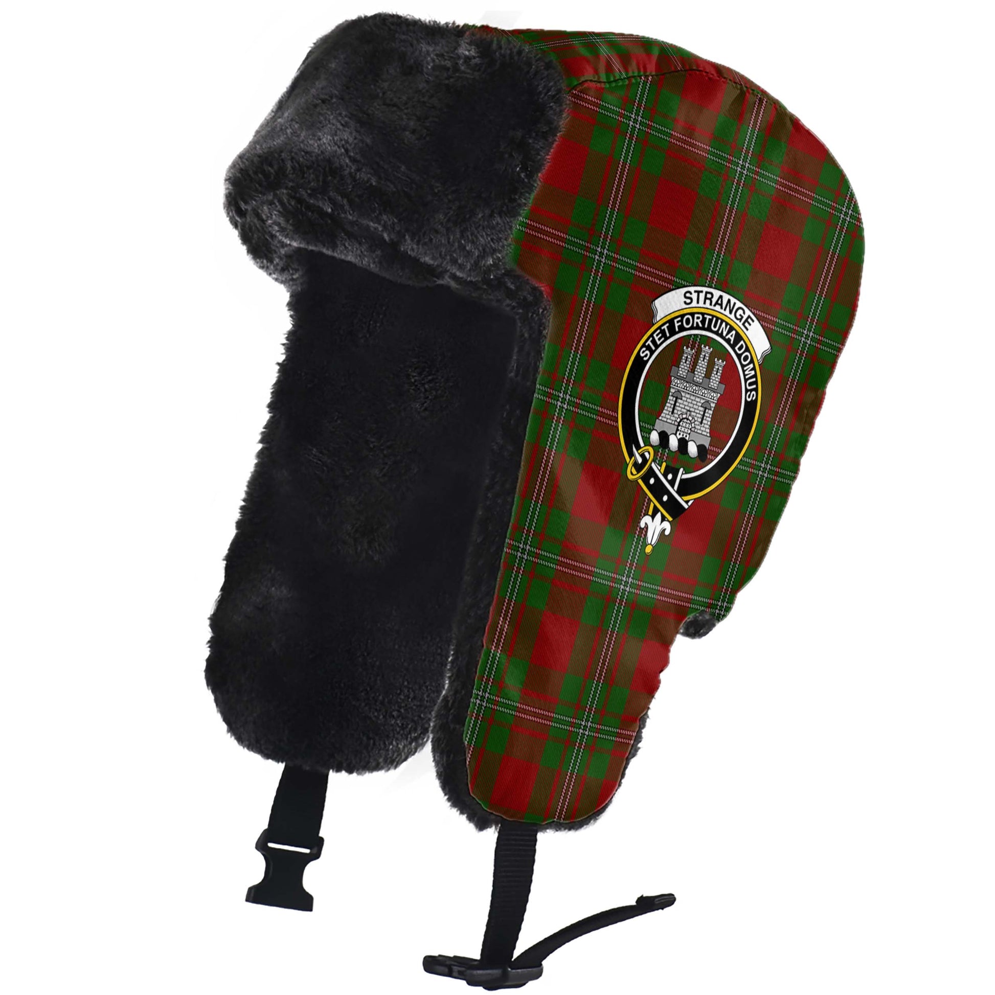 Strange Tartan Winter Trapper Hat with Family Crest - Tartanvibesclothing