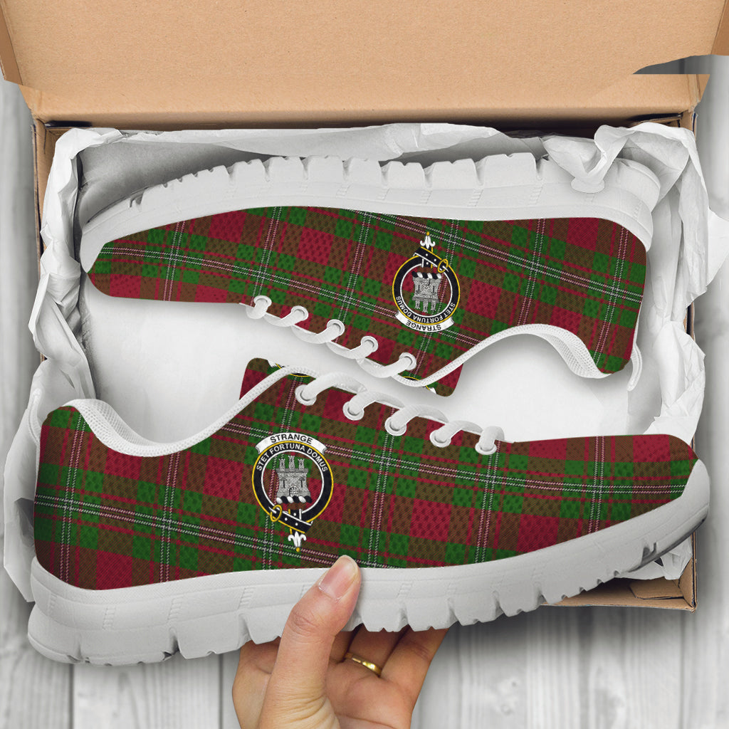 Strange (Strang) Tartan Sneakers with Family Crest - Tartan Vibes Clothing