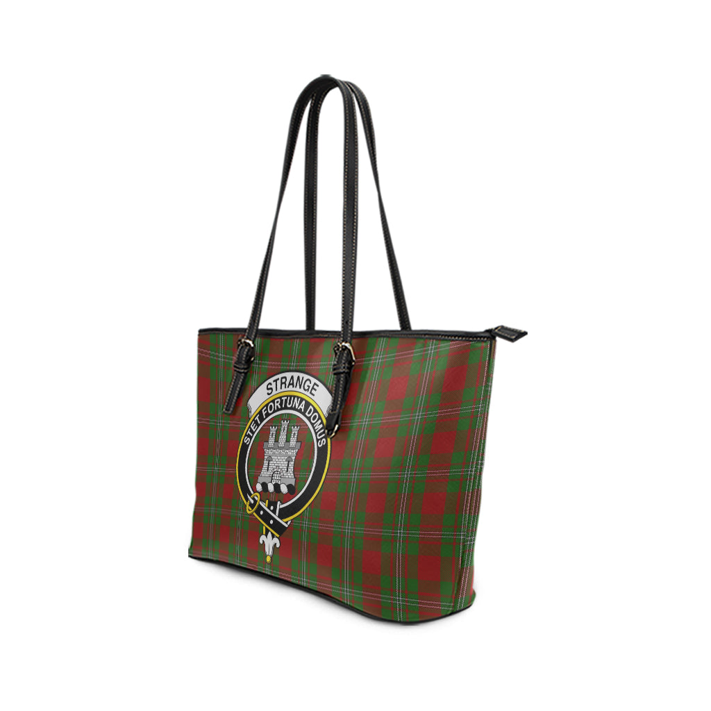 Strange (Strang) Tartan Leather Tote Bag with Family Crest - Tartan Vibes Clothing