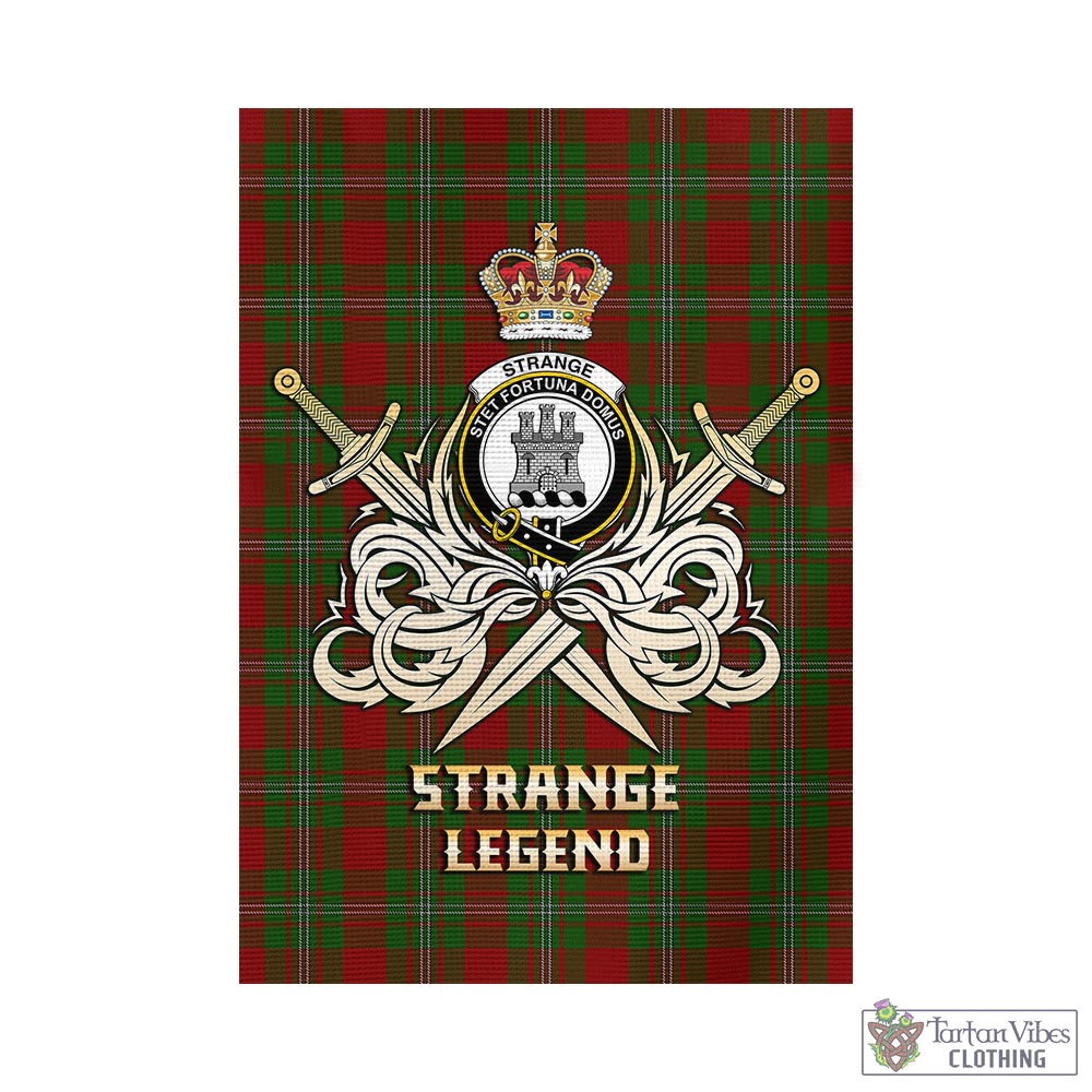 Tartan Vibes Clothing Strange Tartan Flag with Clan Crest and the Golden Sword of Courageous Legacy