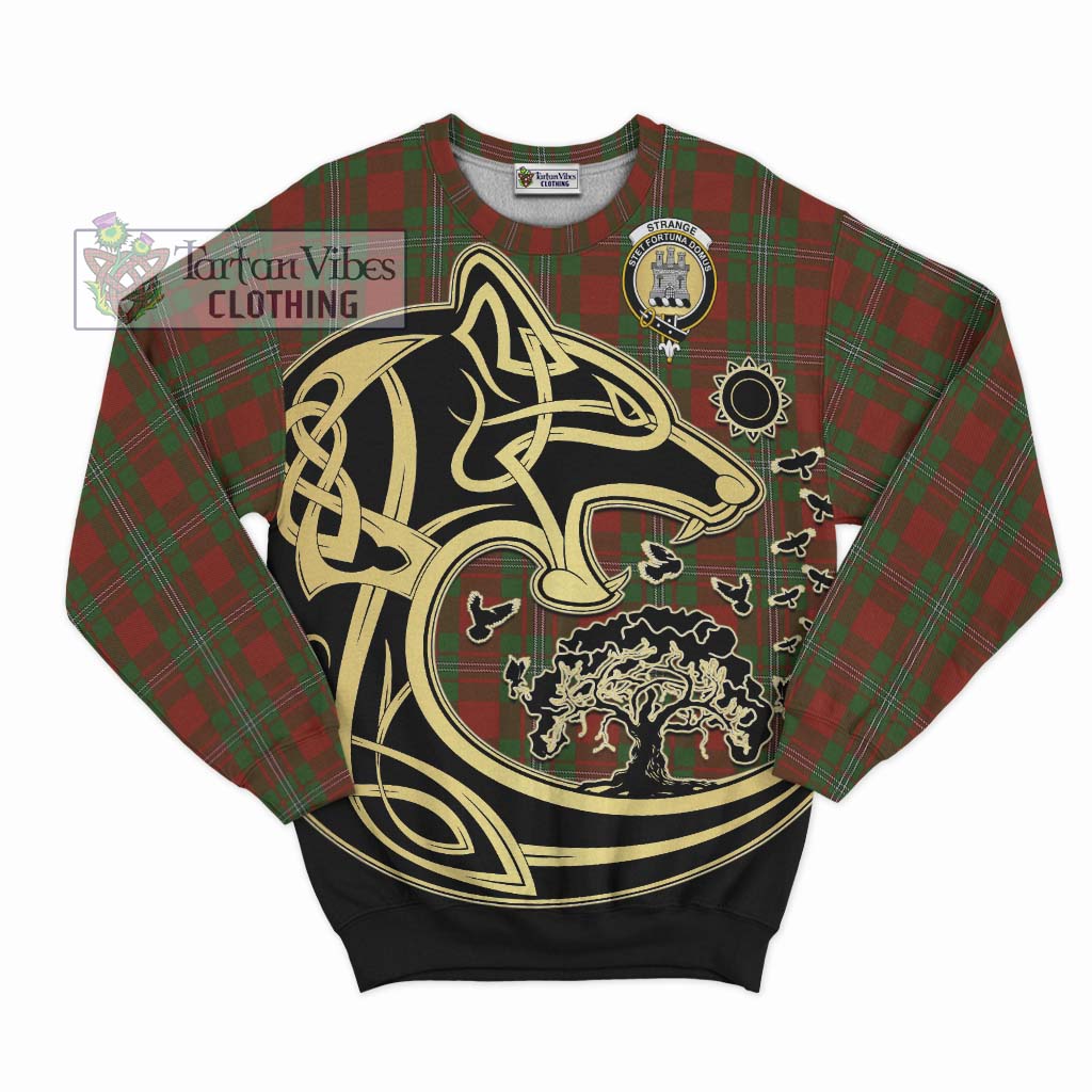 Tartan Vibes Clothing Strange Tartan Sweatshirt with Family Crest Celtic Wolf Style