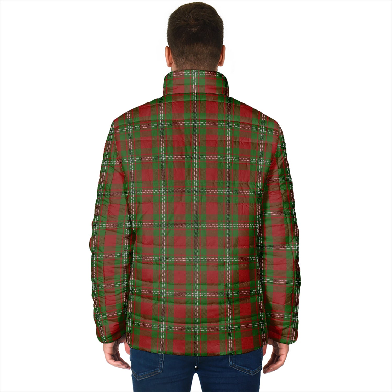 Strange (Strang) Tartan Padded Jacket with Family Crest - Tartan Vibes Clothing