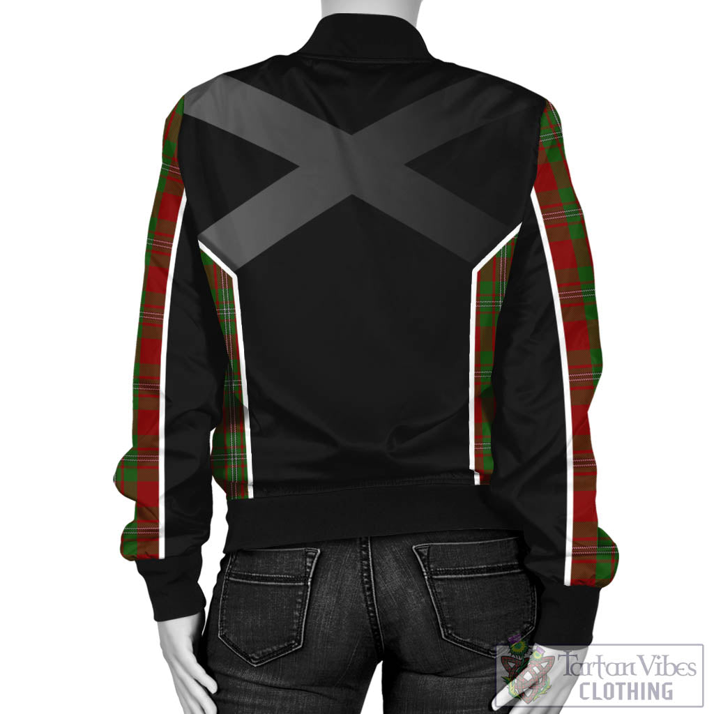 Tartan Vibes Clothing Strange Tartan Bomber Jacket with Family Crest and Scottish Thistle Vibes Sport Style