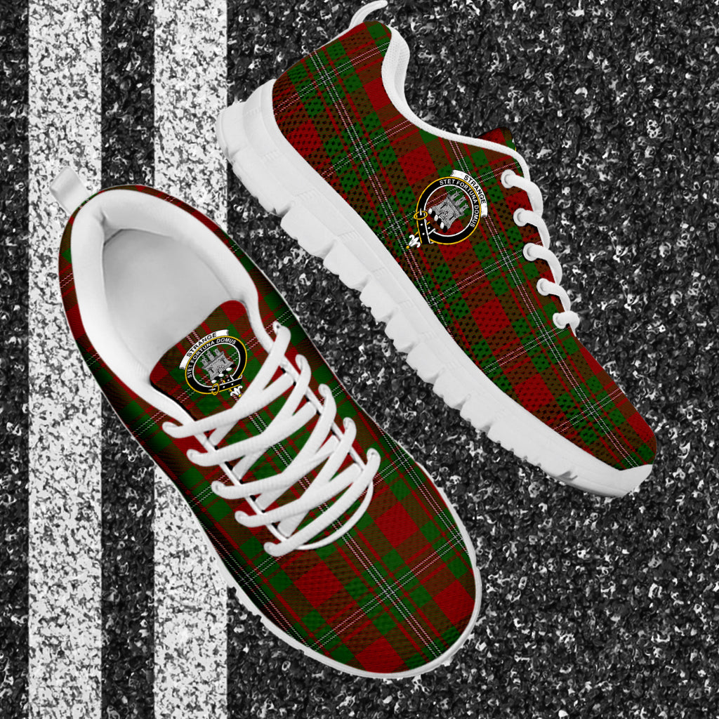 Strange (Strang) Tartan Sneakers with Family Crest - Tartan Vibes Clothing