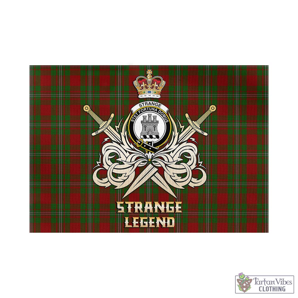 Tartan Vibes Clothing Strange Tartan Flag with Clan Crest and the Golden Sword of Courageous Legacy