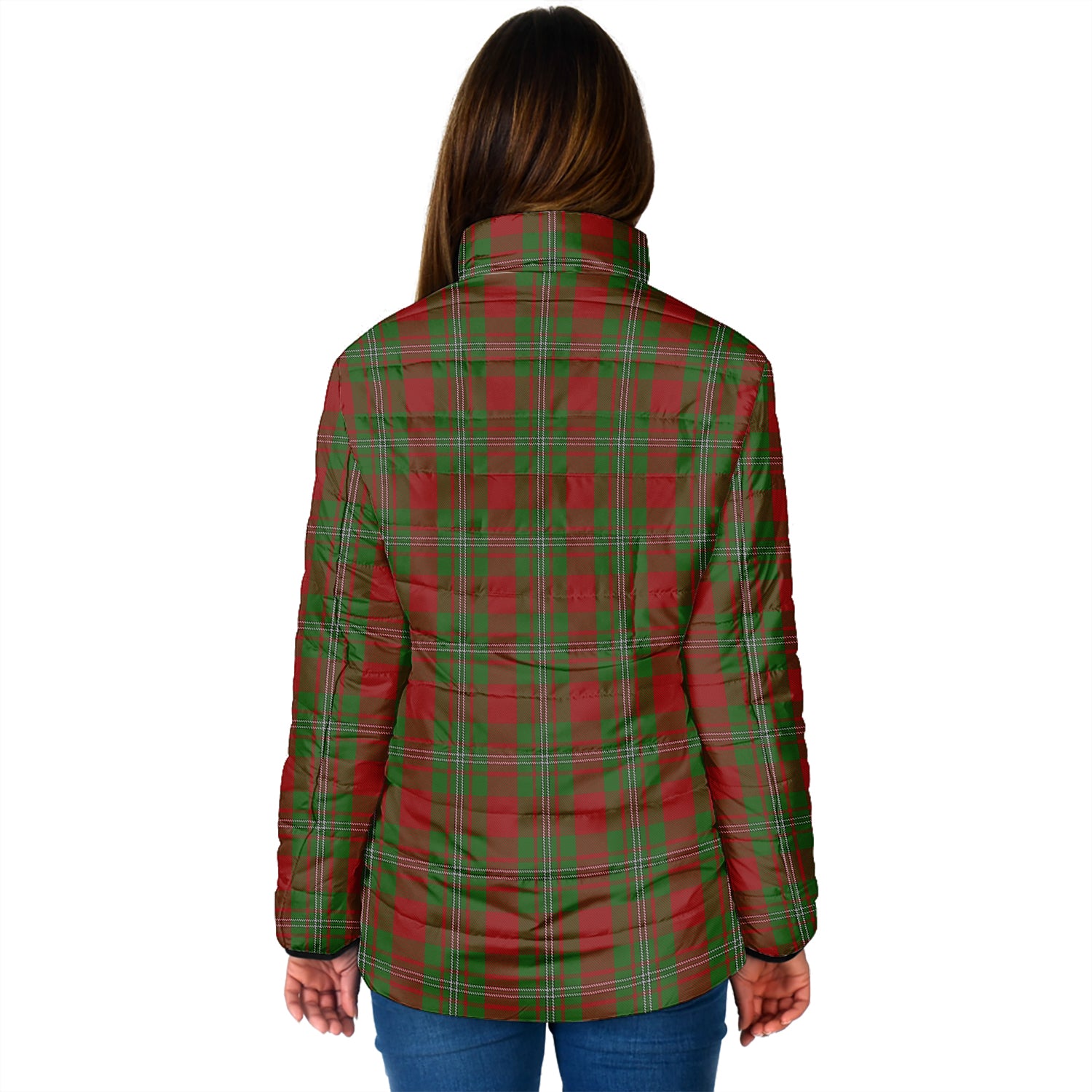 Strange (Strang) Tartan Padded Jacket with Family Crest - Tartan Vibes Clothing