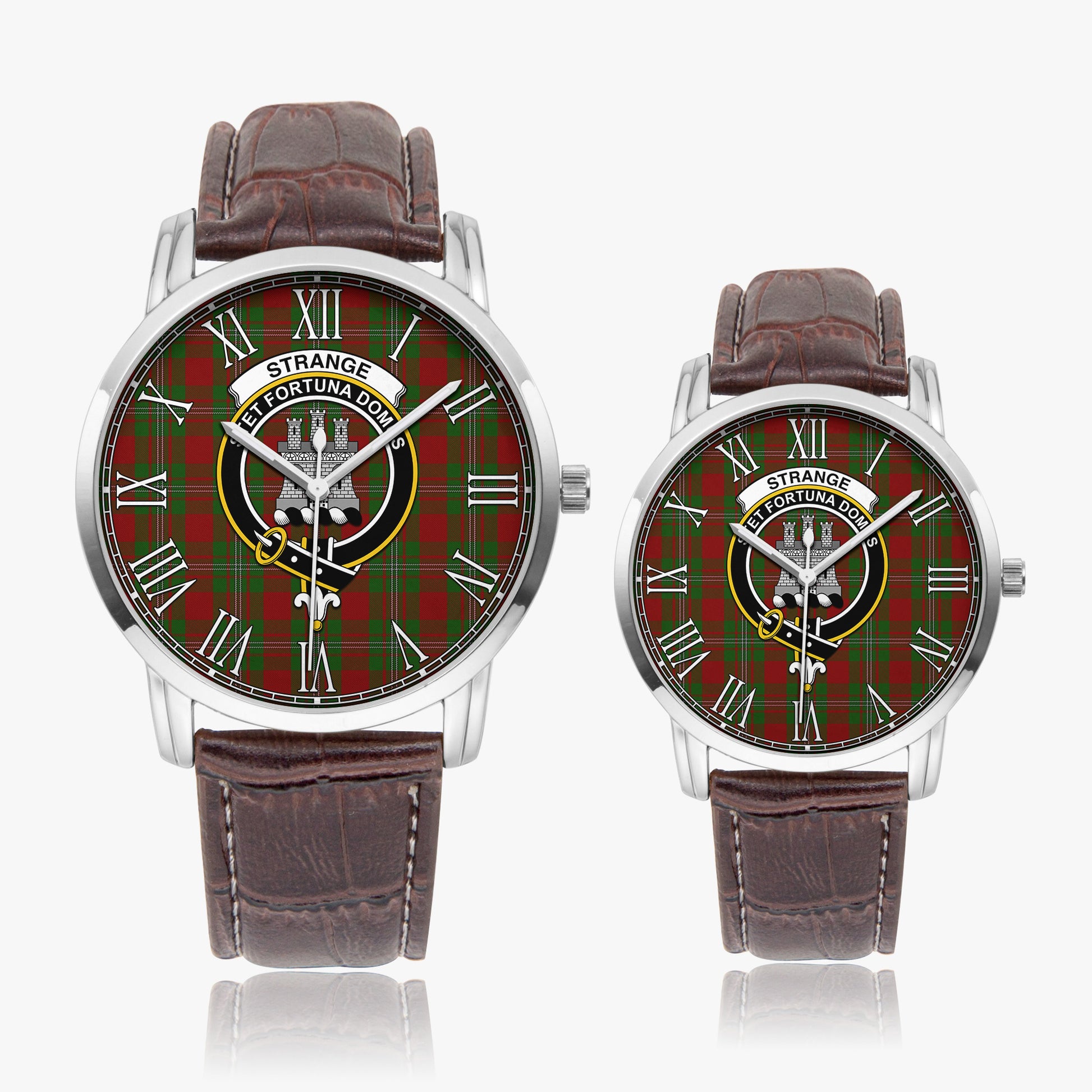 Strange Tartan Family Crest Leather Strap Quartz Watch - Tartanvibesclothing