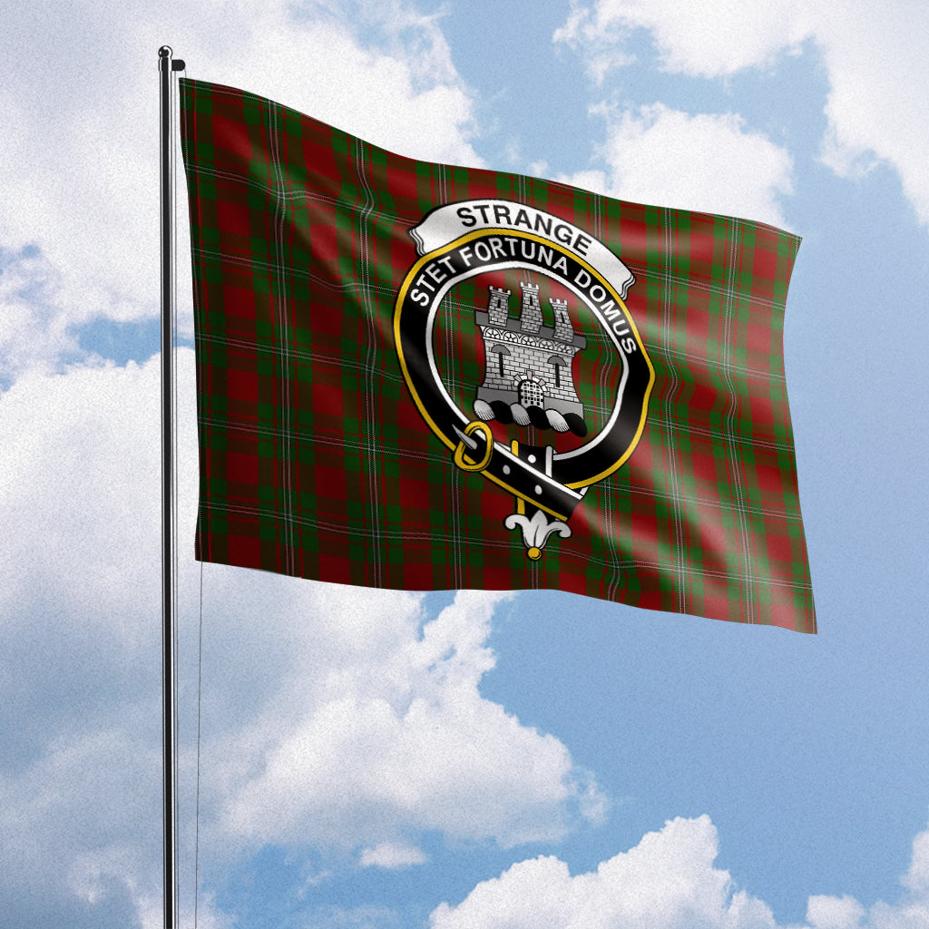 Strange (Strang) Tartan Flag with Family Crest House Flag (Horizontal) - Tartan Vibes Clothing