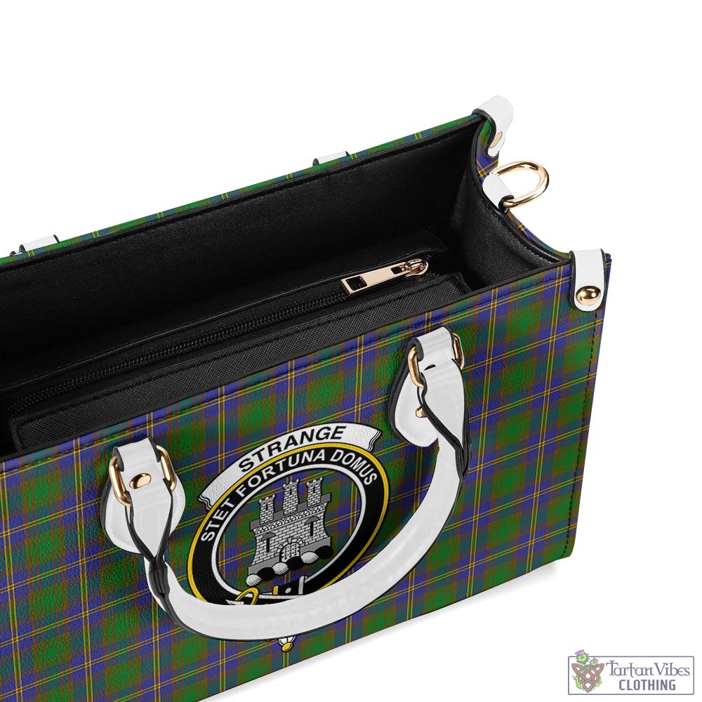 Tartan Vibes Clothing Strange of Balkaskie Tartan Luxury Leather Handbags with Family Crest