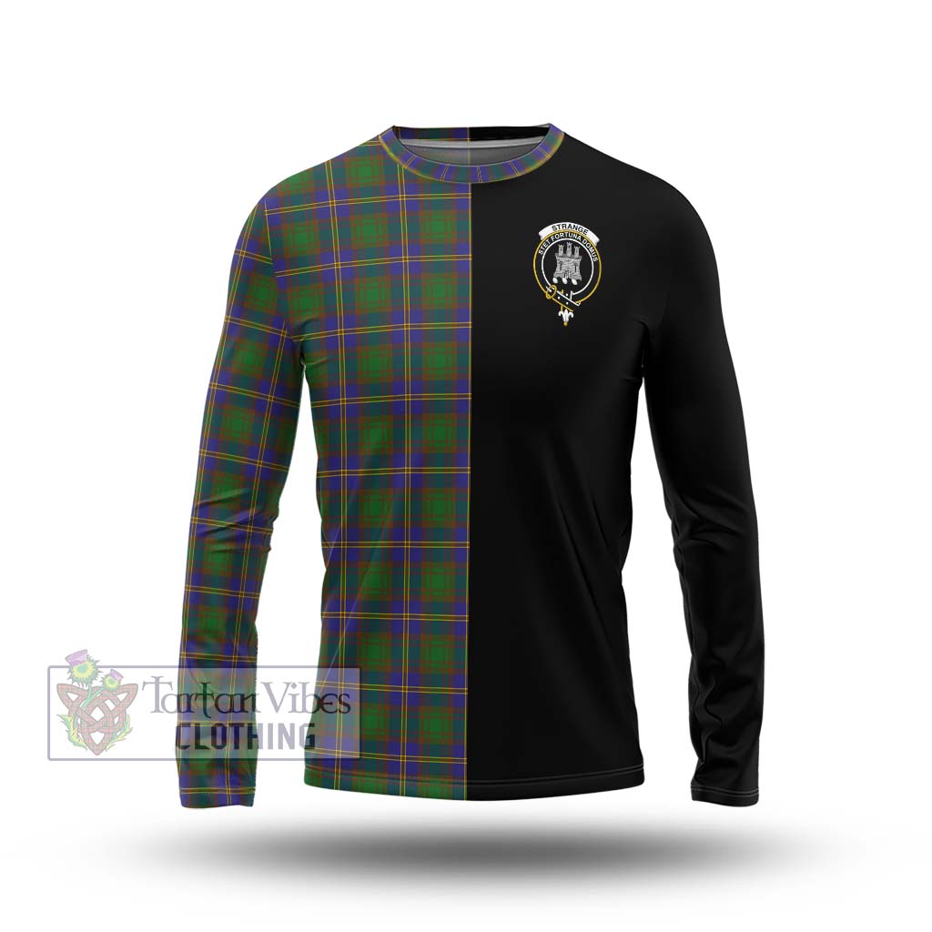 Tartan Vibes Clothing Strange of Balkaskie Tartan Long Sleeve T-Shirt with Family Crest and Half Of Me Style