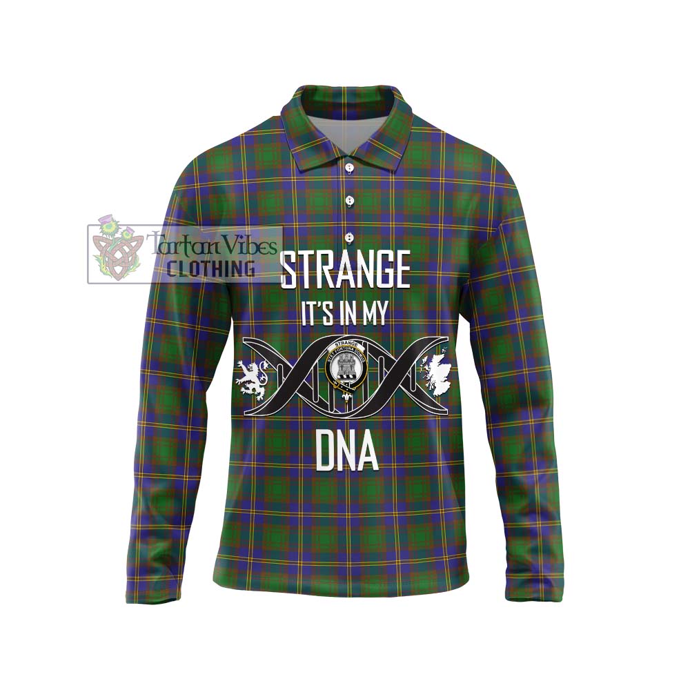 Tartan Vibes Clothing Strange of Balkaskie Tartan Long Sleeve Polo Shirt with Family Crest DNA In Me Style