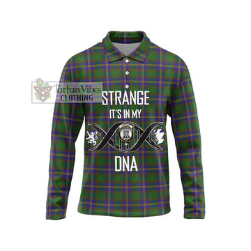 Strange of Balkaskie Tartan Long Sleeve Polo Shirt with Family Crest DNA In Me Style