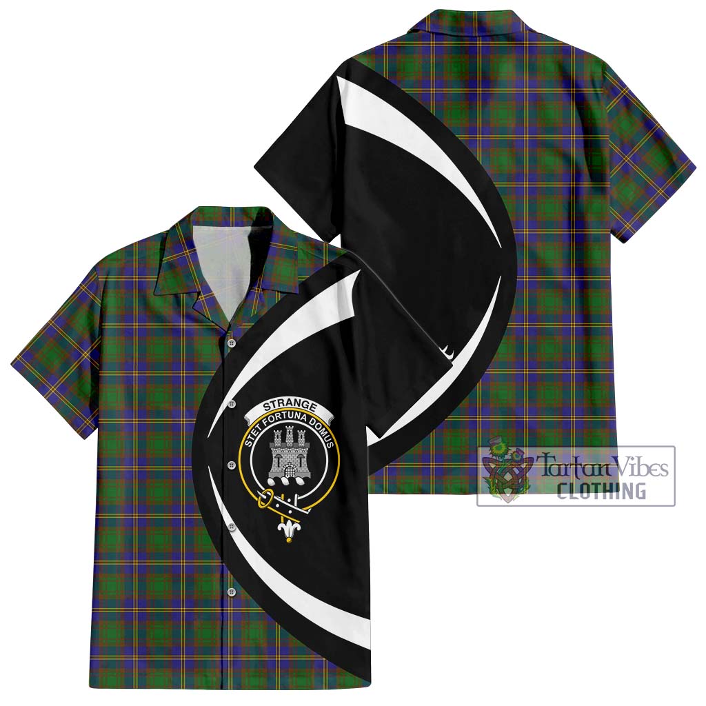 Strange of Balkaskie Tartan Short Sleeve Button Up with Family Crest Circle Style Kid - Tartan Vibes Clothing