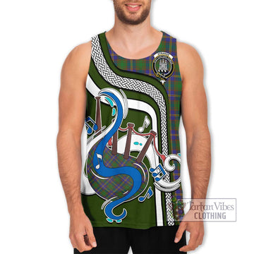 Strange of Balkaskie Tartan Men's Tank Top with Epic Bagpipe Style