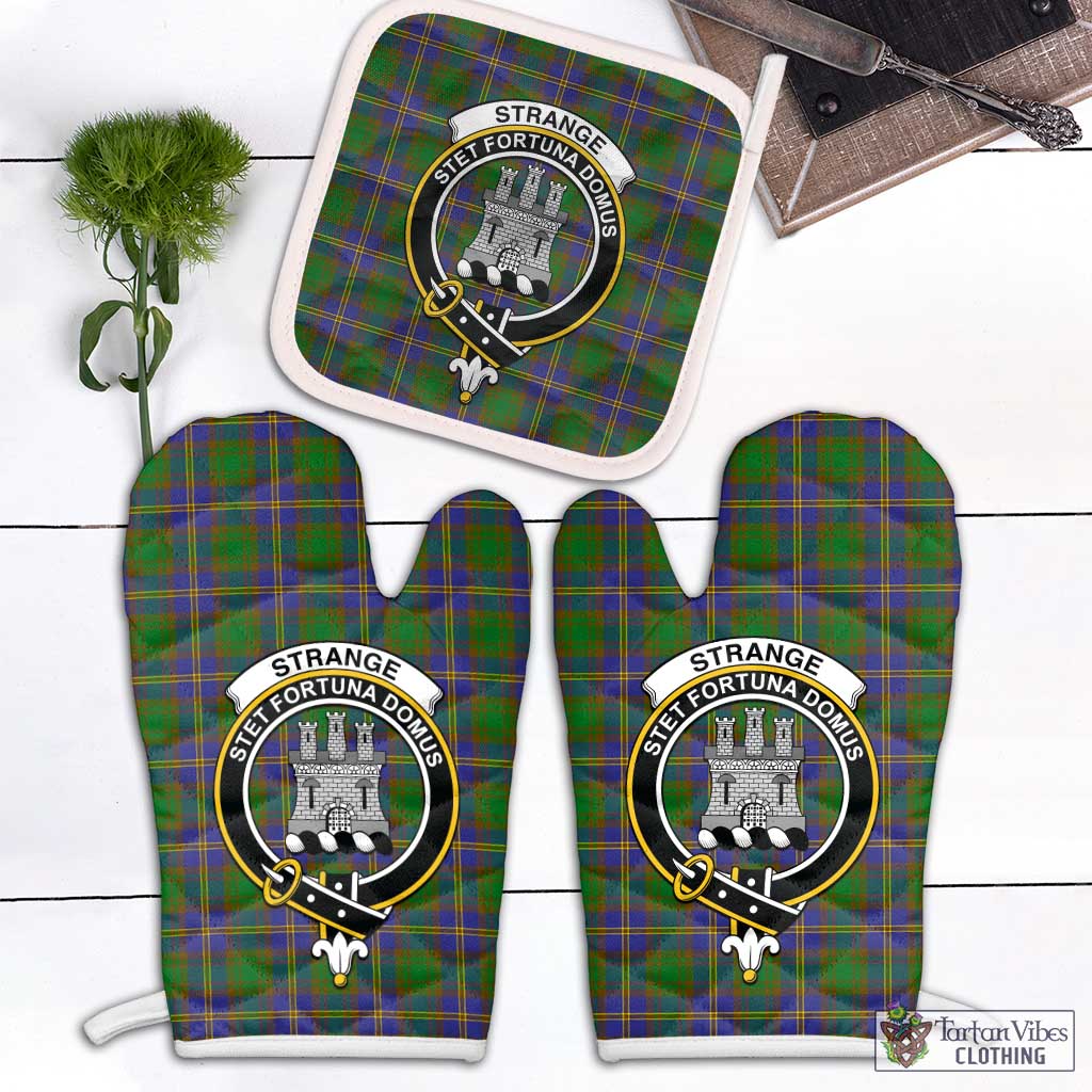 Tartan Vibes Clothing Strange of Balkaskie Tartan Combo Oven Mitt & Pot-Holder with Family Crest