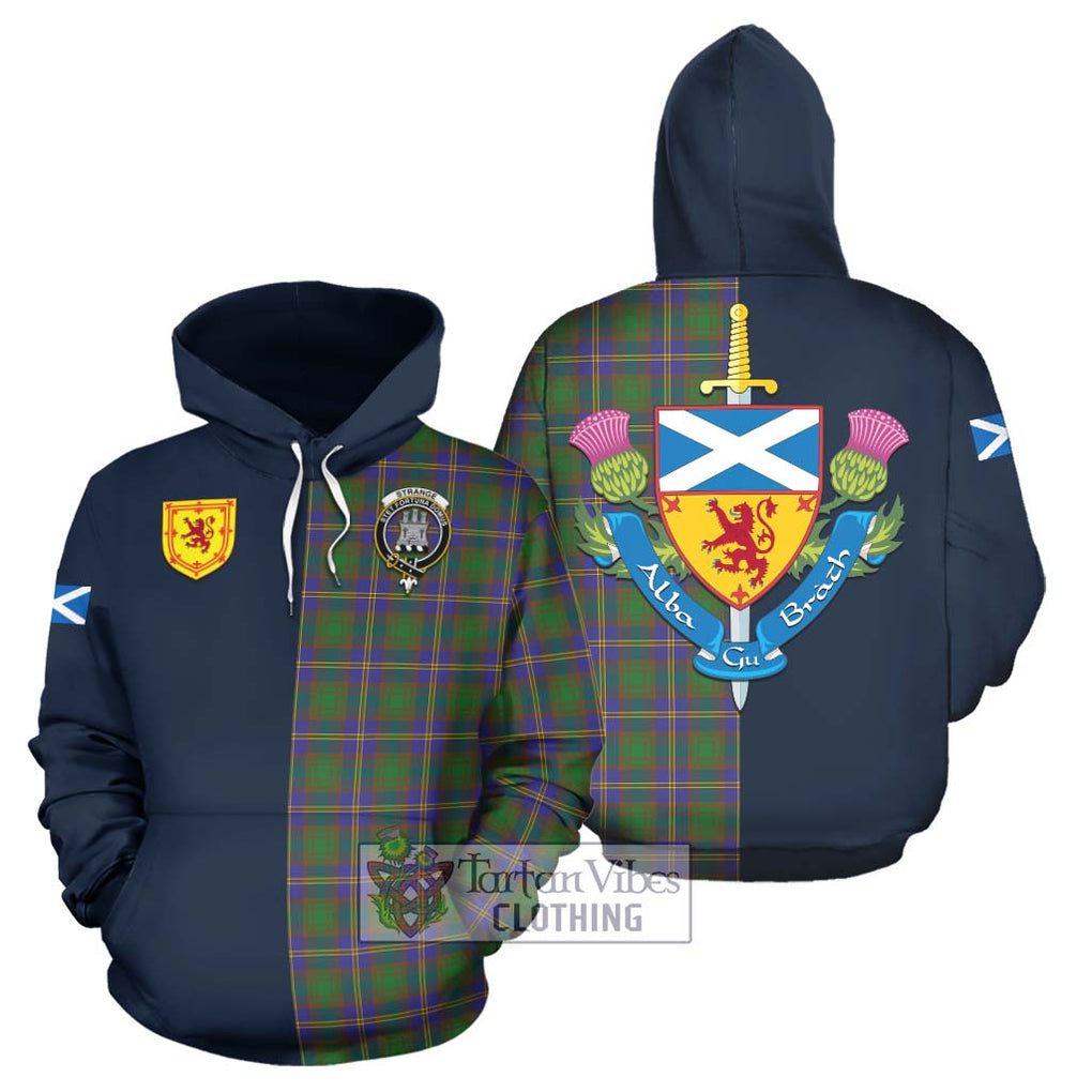 Tartan Vibes Clothing Strange of Balkaskie Tartan Hoodie with Scottish Lion Royal Arm Half Style